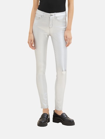 TOM TAILOR DENIM Skinny Jeans 'Nela' in Silver: front
