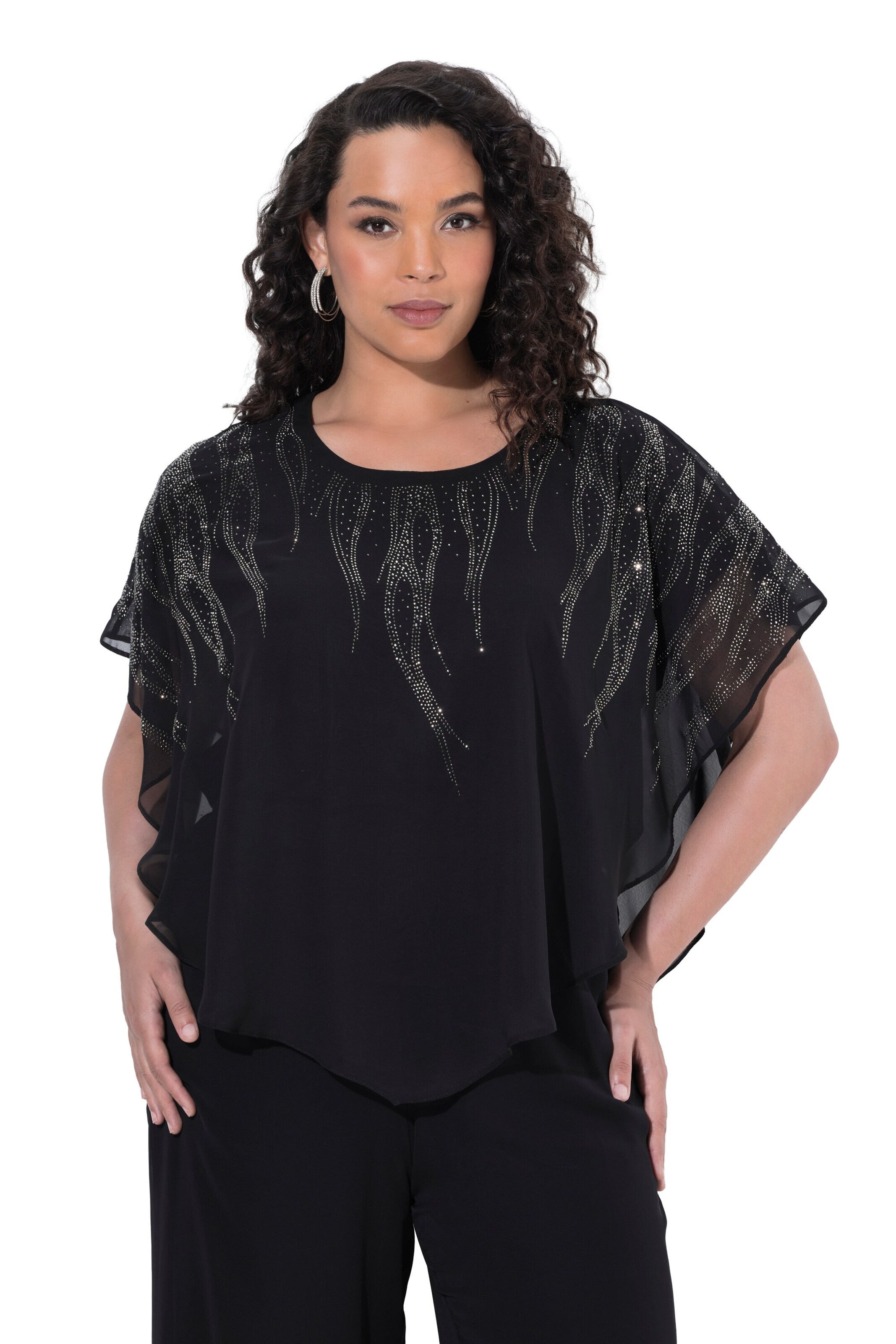 Ulla Popken Blouse in Zwart: voorkant