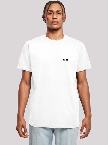 T-Shirt 'Slay' F4NT4STIC en blanc : devant