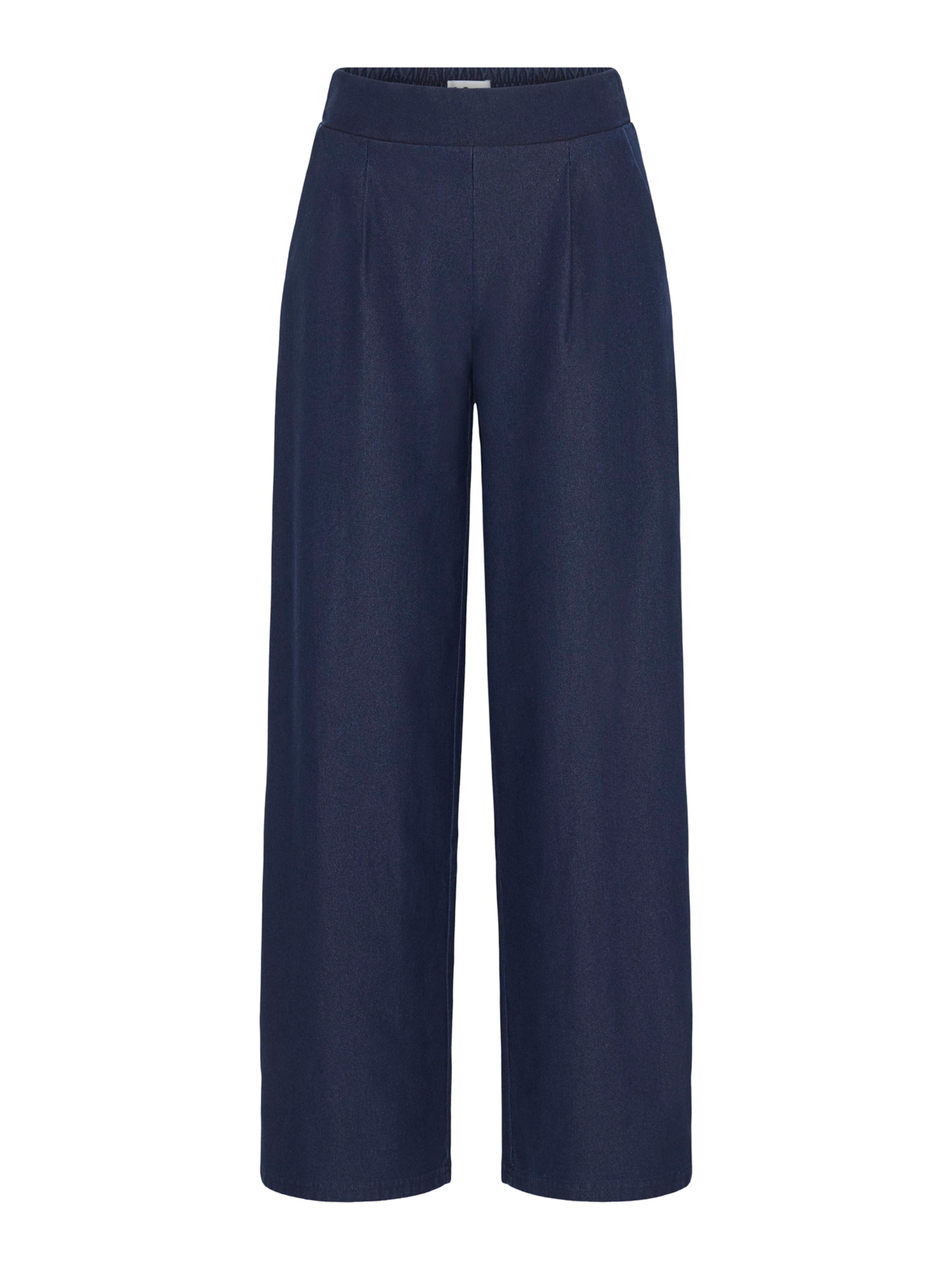 ICHI Wide leg Pleat-Front Pants 'IHKATE' in Blue: front