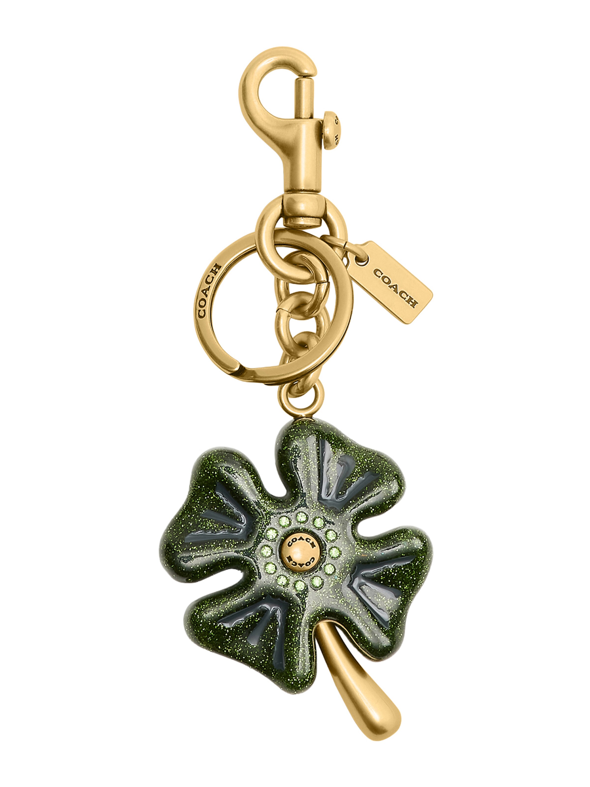 COACH - Llavero en oro: frente