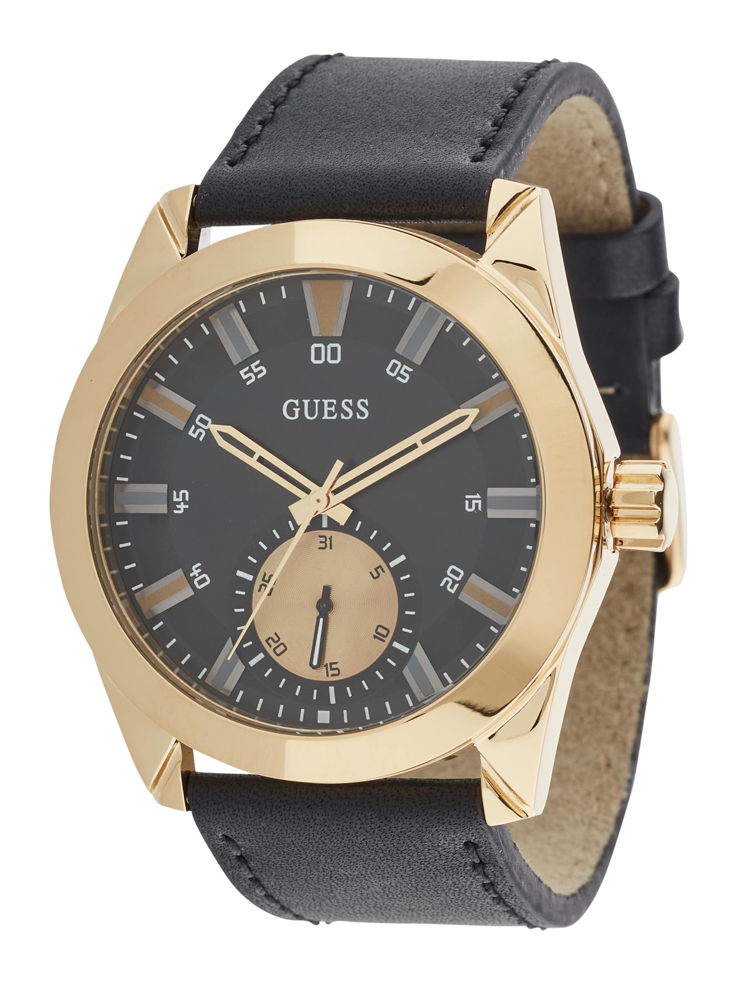 Orologio analogico 'Greyson' di GUESS in nero: frontale