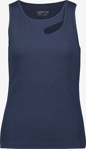 Cartoon Basic-Top mit Rundhalsausschnitt in Blau: Vorderseite