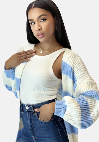 Cappotto in maglia di Elara in blu