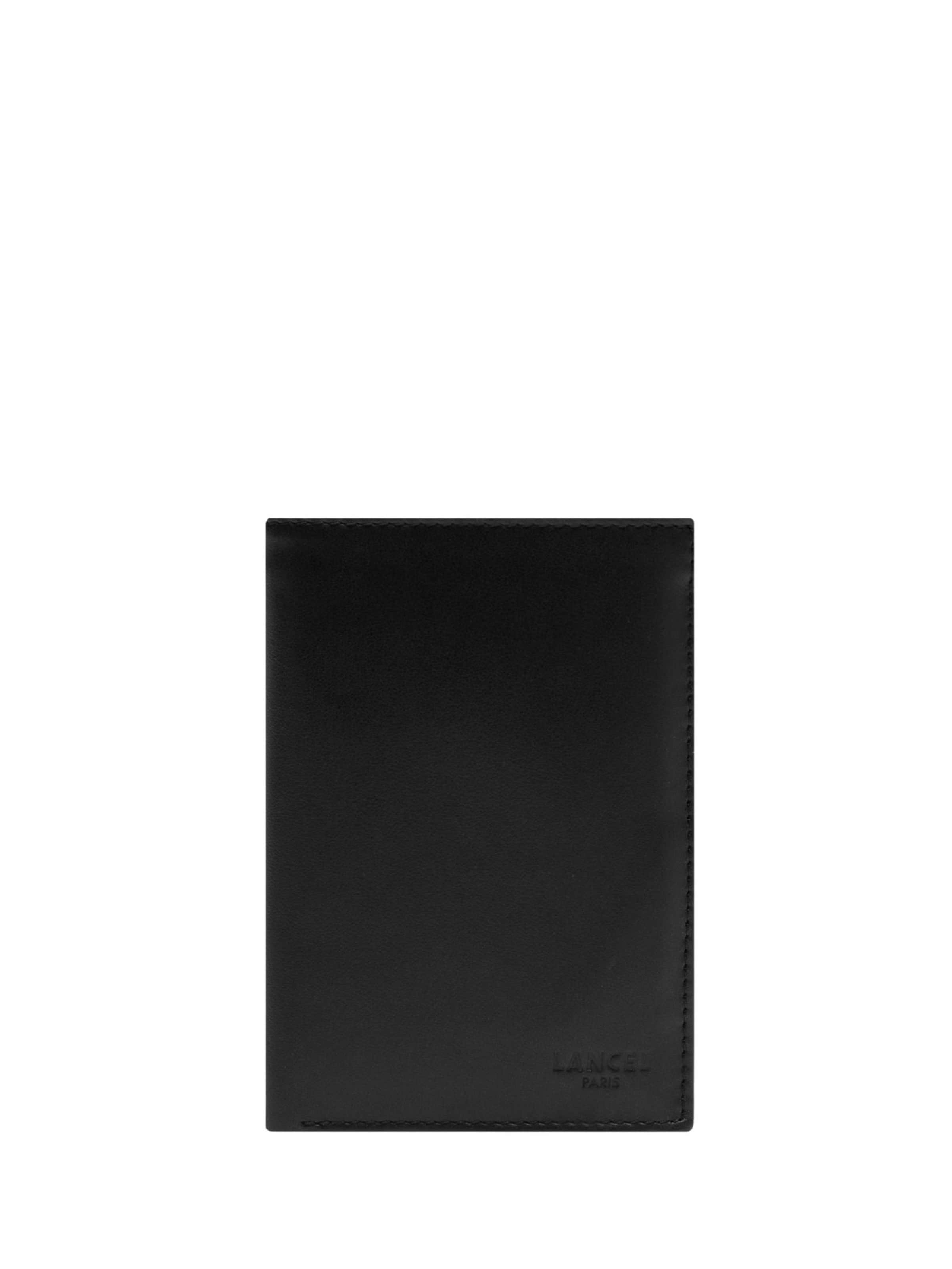 Lancel Wallet 'Lancel Compagnon / Portefeuille Leon Noir/Noir Homme' in Black: front
