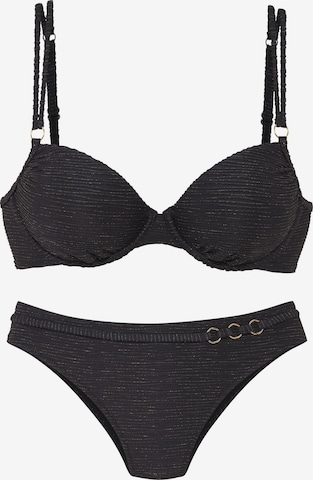 LASCANA T-Shirt Bikini värissä musta: etupuoli