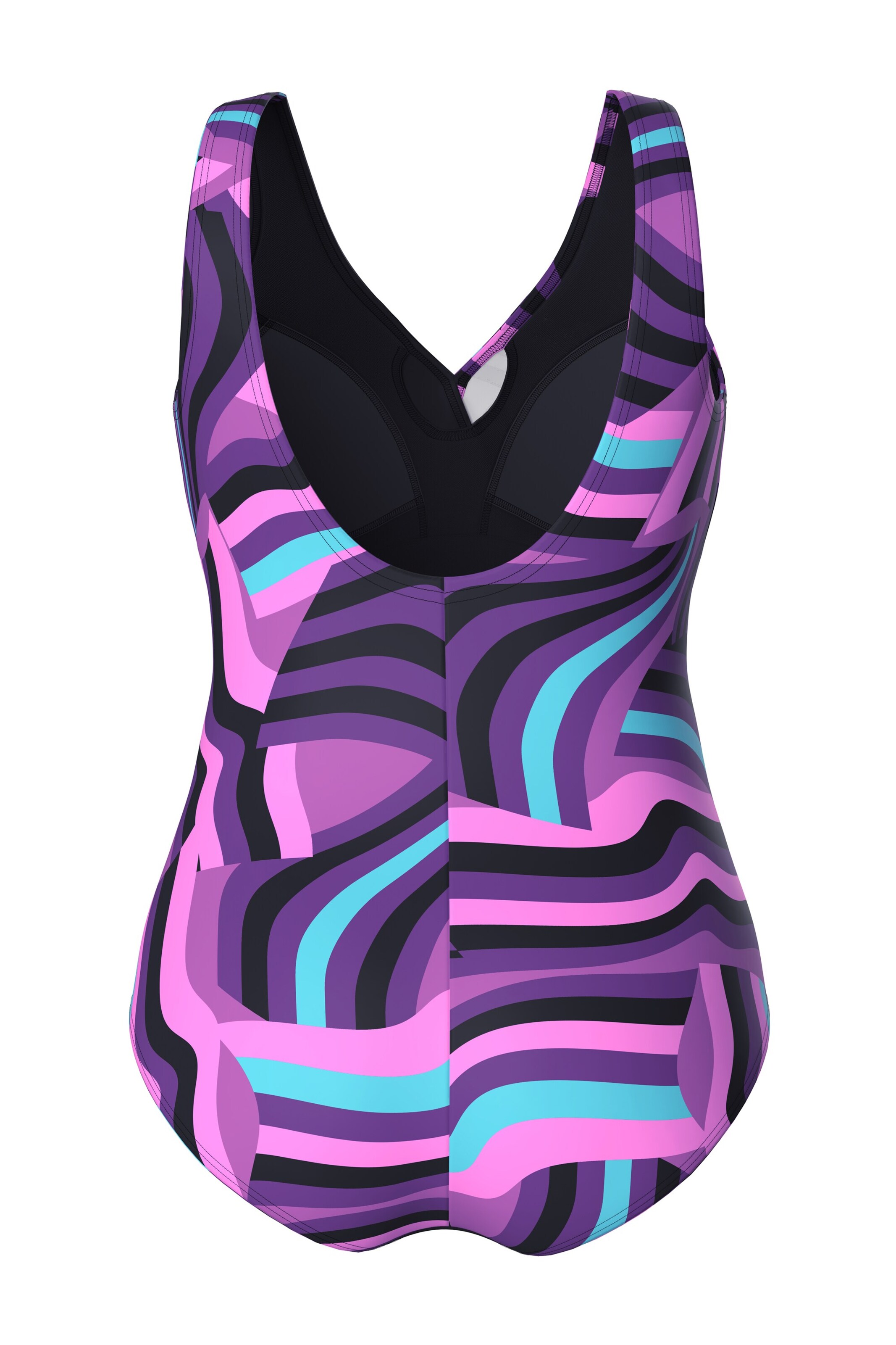 Ulla Popken Bustier Badeanzug in Lila