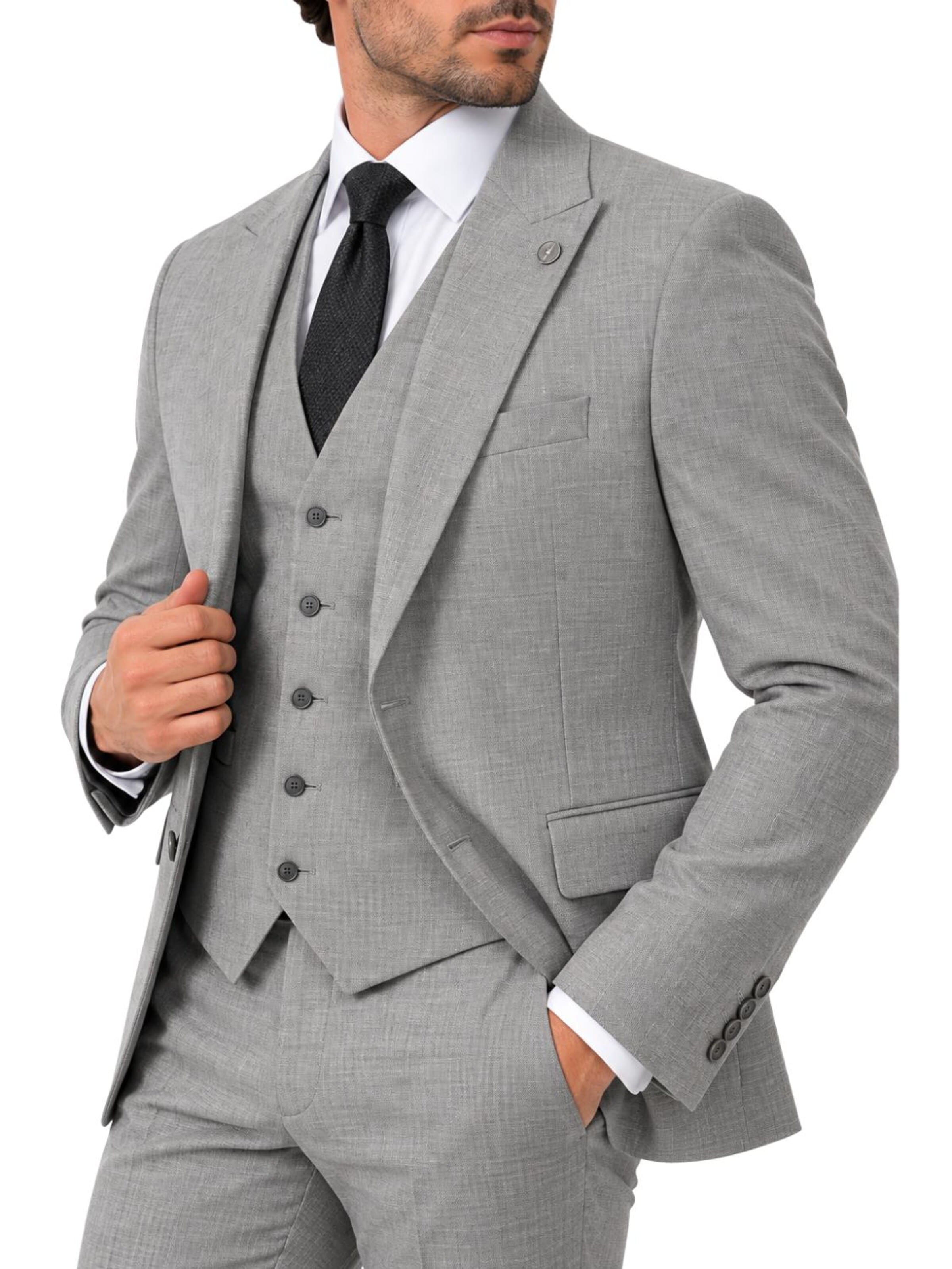 Guild Slim fit Suit 'Slim fit Business Anzug' in Grey
