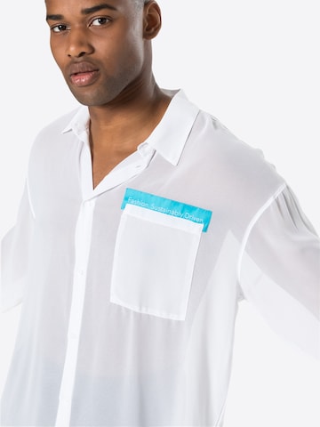 NU-IN Regular fit Button Up Shirt 'Sheer' in White