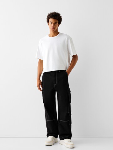 Loosefit Pantalon cargo Bershka en noir