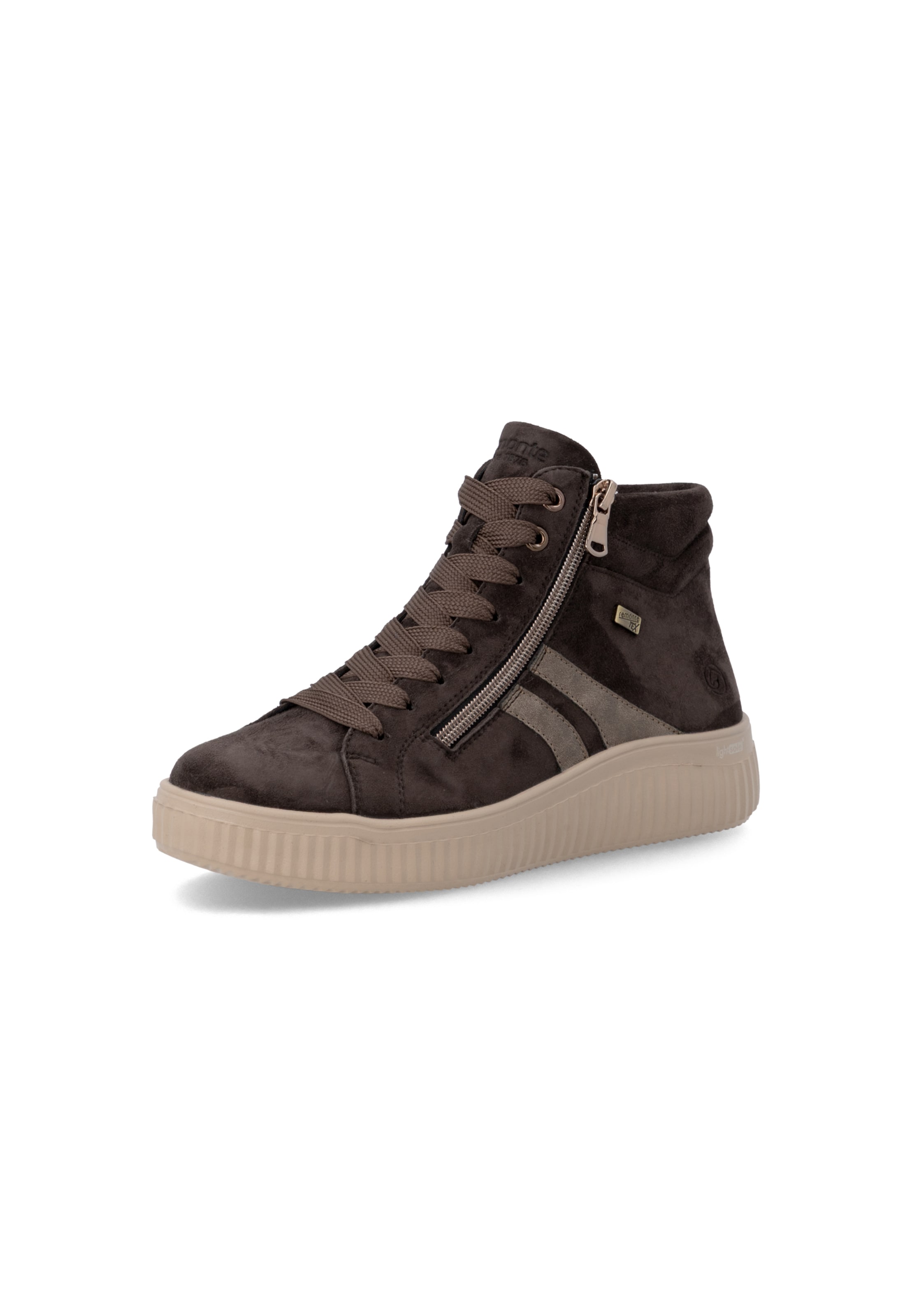 Sneaker înalt 'D3E70' de la REMONTE pe maro: față