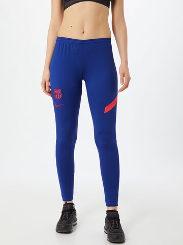 NIKE Skinny Sportbroek 'FC Barcelona Academy Pro' in Blauw: voorkant