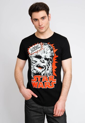 LOGOSHIRT Shirt 'Chewbacca' in Black: front