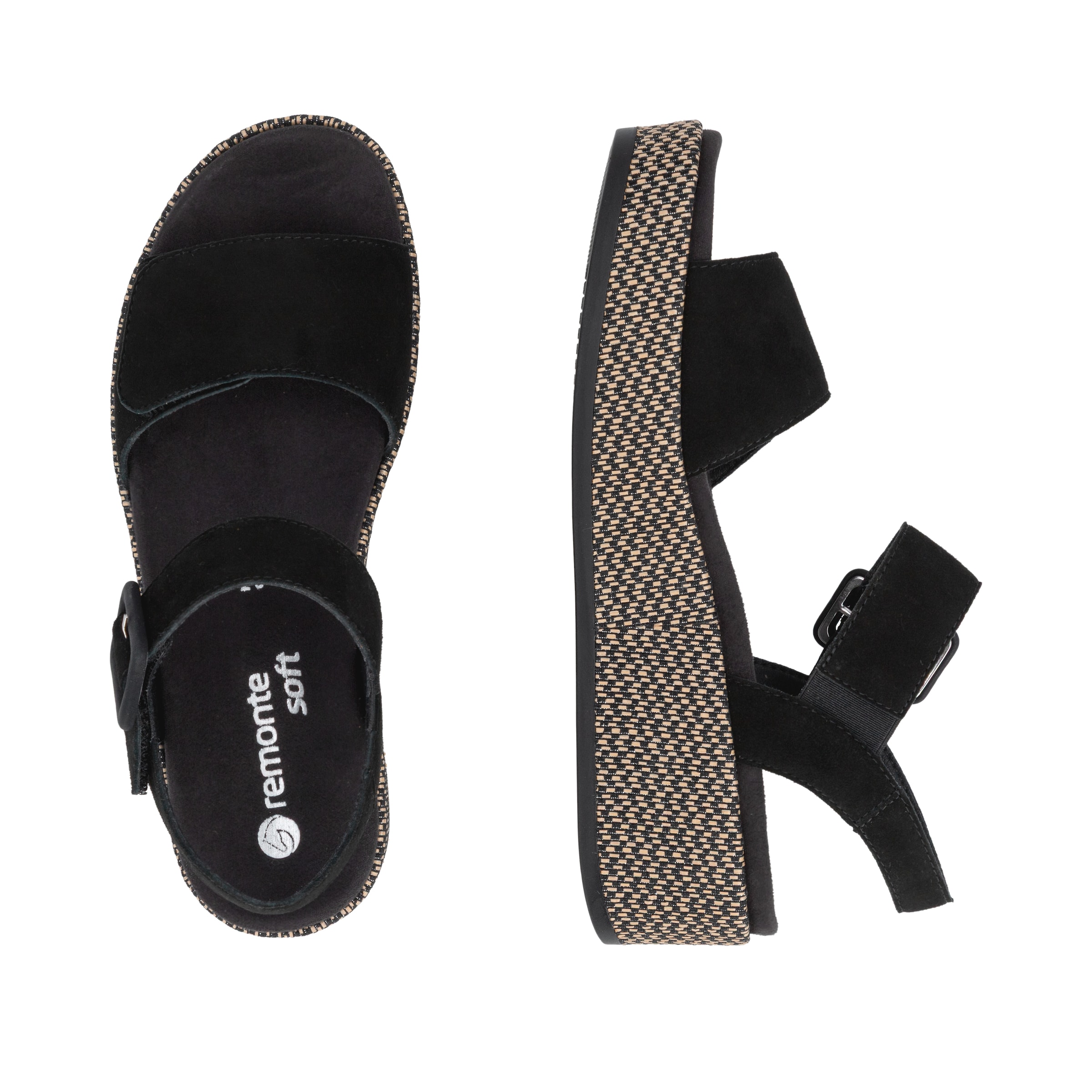 REMONTE Strap Sandals in Black