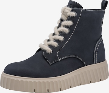Tamaris - Botim com fivela em azul: frente