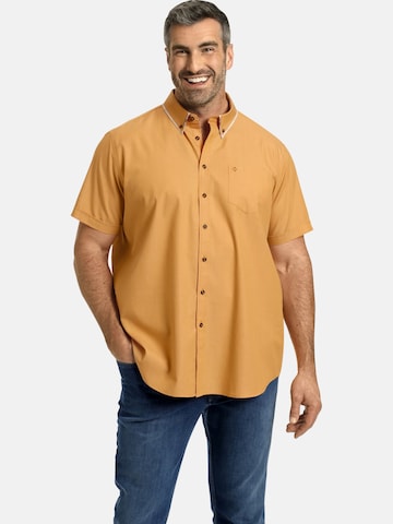 Charles Colby Regular fit Button Up Shirt ' Duke Deshane' in Orange: front