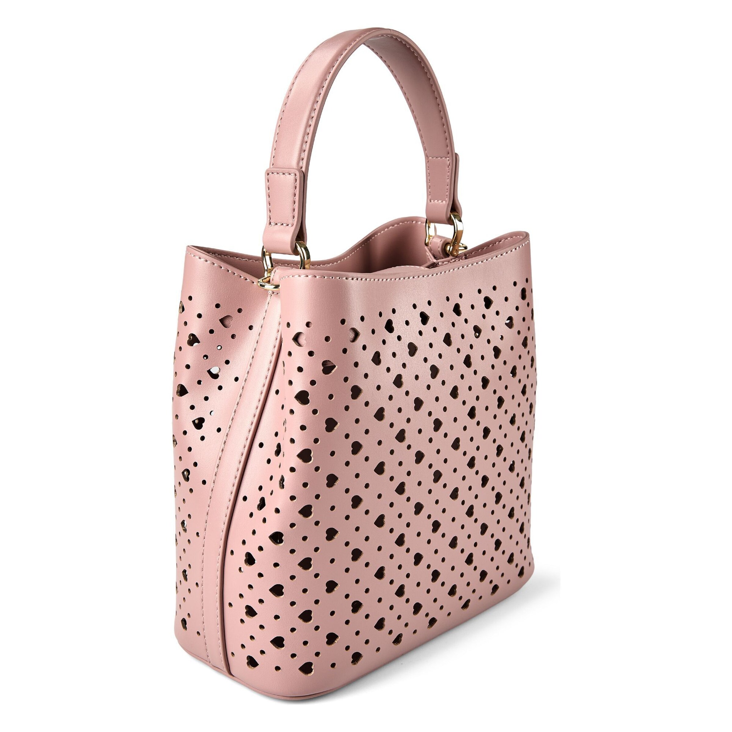 Love Moschino Schultertasche 'Basket Laminated' in Pink