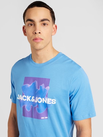 JACK & JONES Tričko 'FLORALS' - Modrá