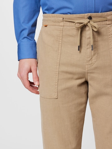 BOSS Orange Regular Pants 'Sisla' in Beige