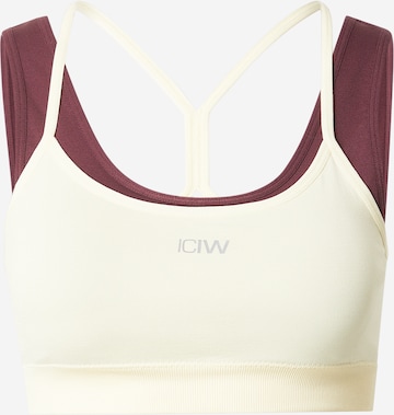 ICANIWILL Bygelfri Sportbehå 'Mirage' i beige: framsida