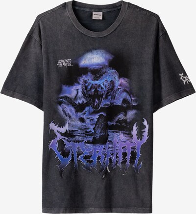 Bershka T-Shirt en bleu / violet / noir / blanc, Vue avec produit