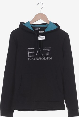 EA7 Emporio Armani Sweatshirt & Zip-Up Hoodie in XL in Black: front