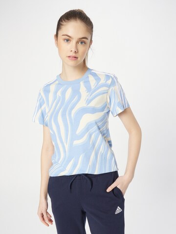 mėlyna ADIDAS ORIGINALS Marškinėliai 'Abstract Allover Animal Print': priekis