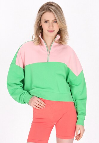 myMo ATHLSRSweater majica 'Comfy' - zelena boja: prednji dio