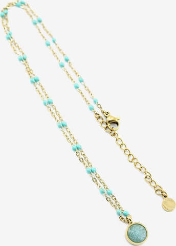 Sergio Engel Kette 'Beach Kette 01 Farbig akzentuierte Stahlkette mit Natursteinanhänger' in Grün: Vorderseite