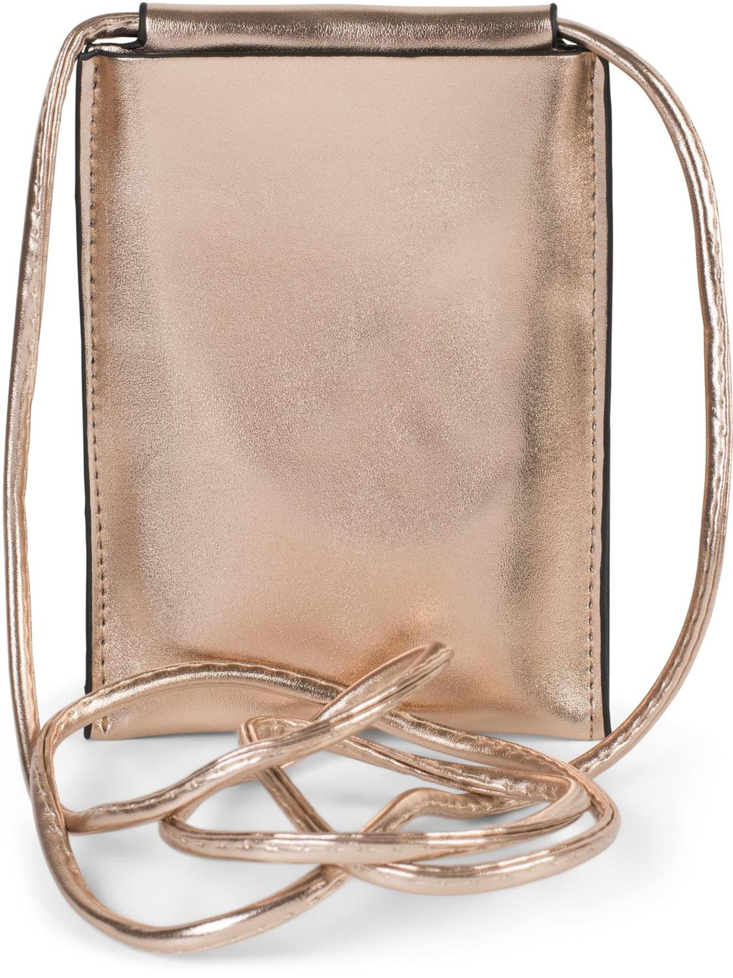 styleBREAKER Umhängetasche 'Handy Umhängetasche Metallic'‌‌ in Gold: Vorderseite