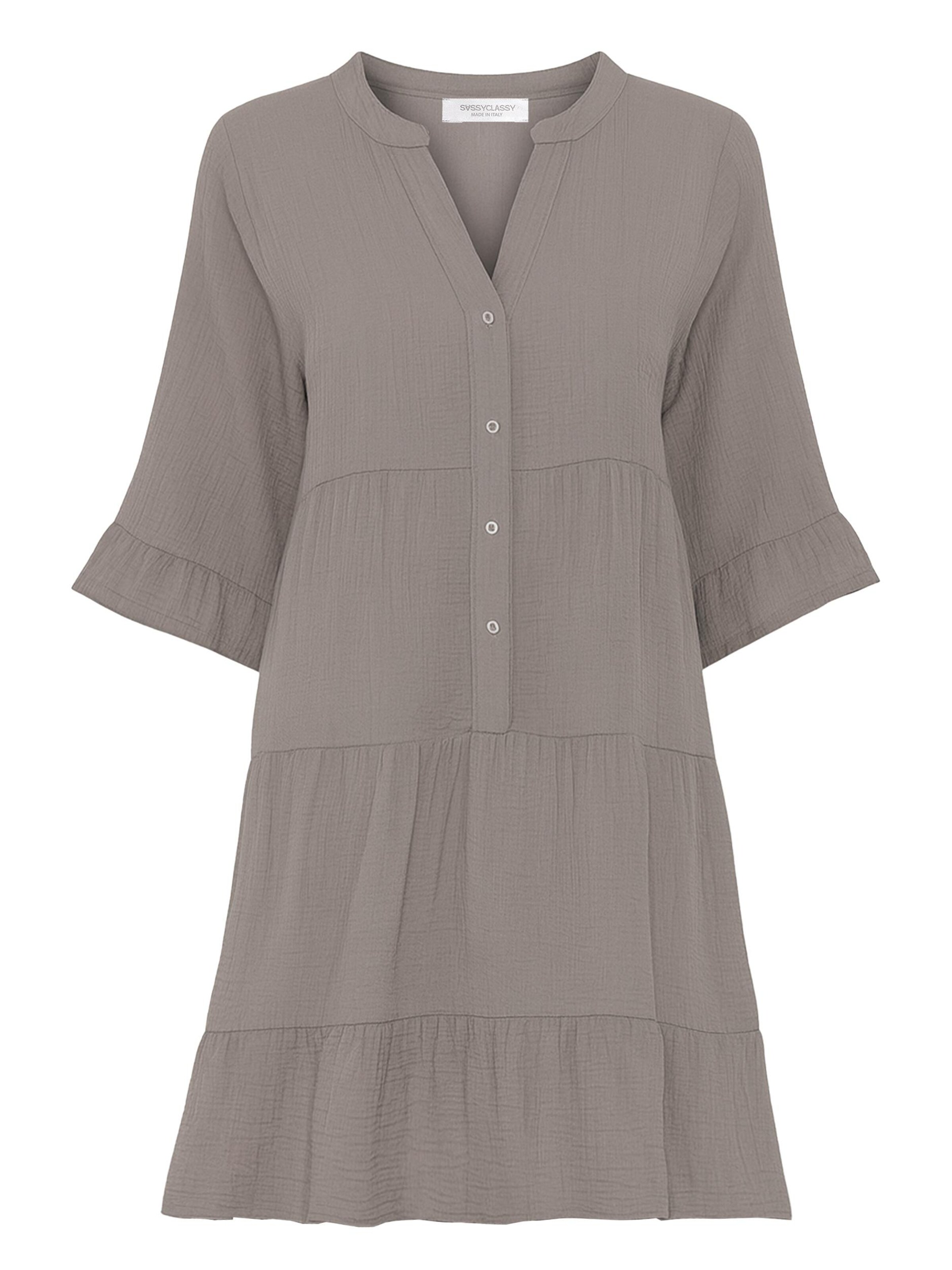 SASSYCLASSY Kleid‌‌‌‌‌‌‌‌‌‌ in Grau: Vorderseite