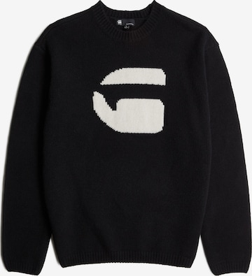 Pull-over 'G-Logo Relaxed Knit' G-STAR en noir : devant