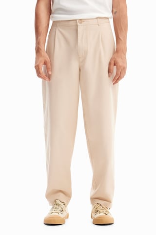Regular Pantalon à pince Desigual en beige : devant