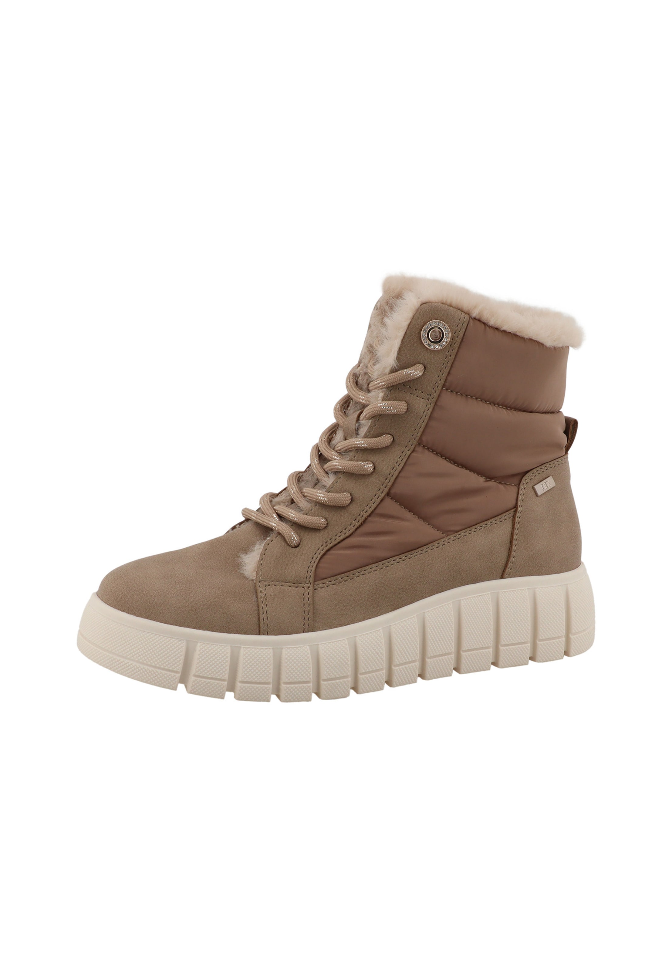 Bottines à lacets TOM TAILOR en beige : devant