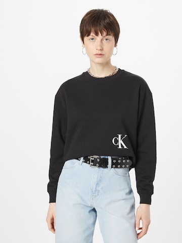 Calvin Klein Jeans Sweatshirt in Schwarz: predná strana