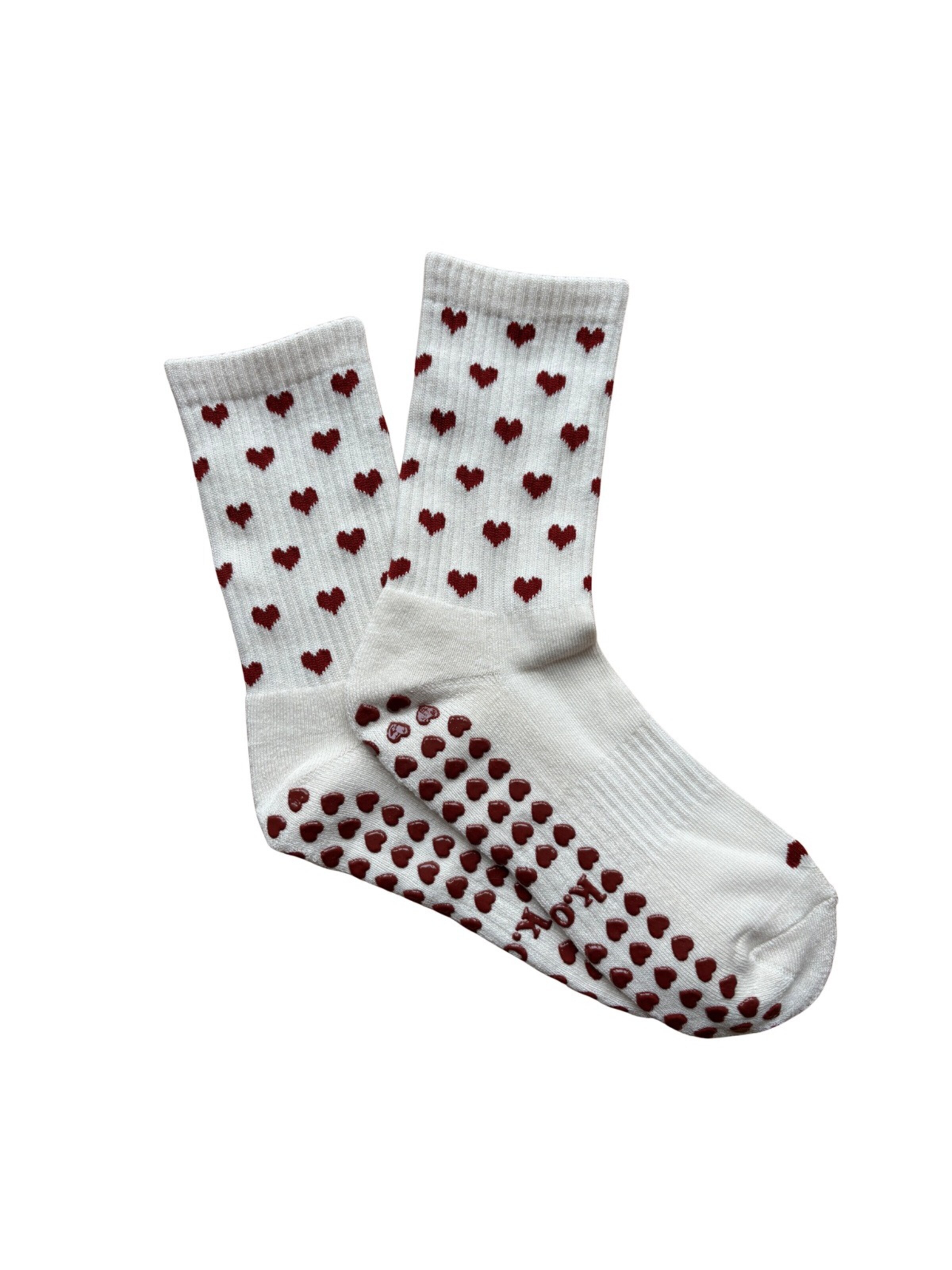 KORRHAUS Sports socks 'Burgundy Cream' in Red: front