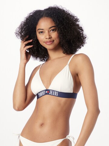 Tommy Jeans Triangle Bikini Top in White: front