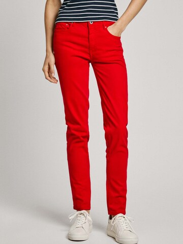 Coupe slim Pantalon 'Thelma' Pepe Jeans en rouge : devant