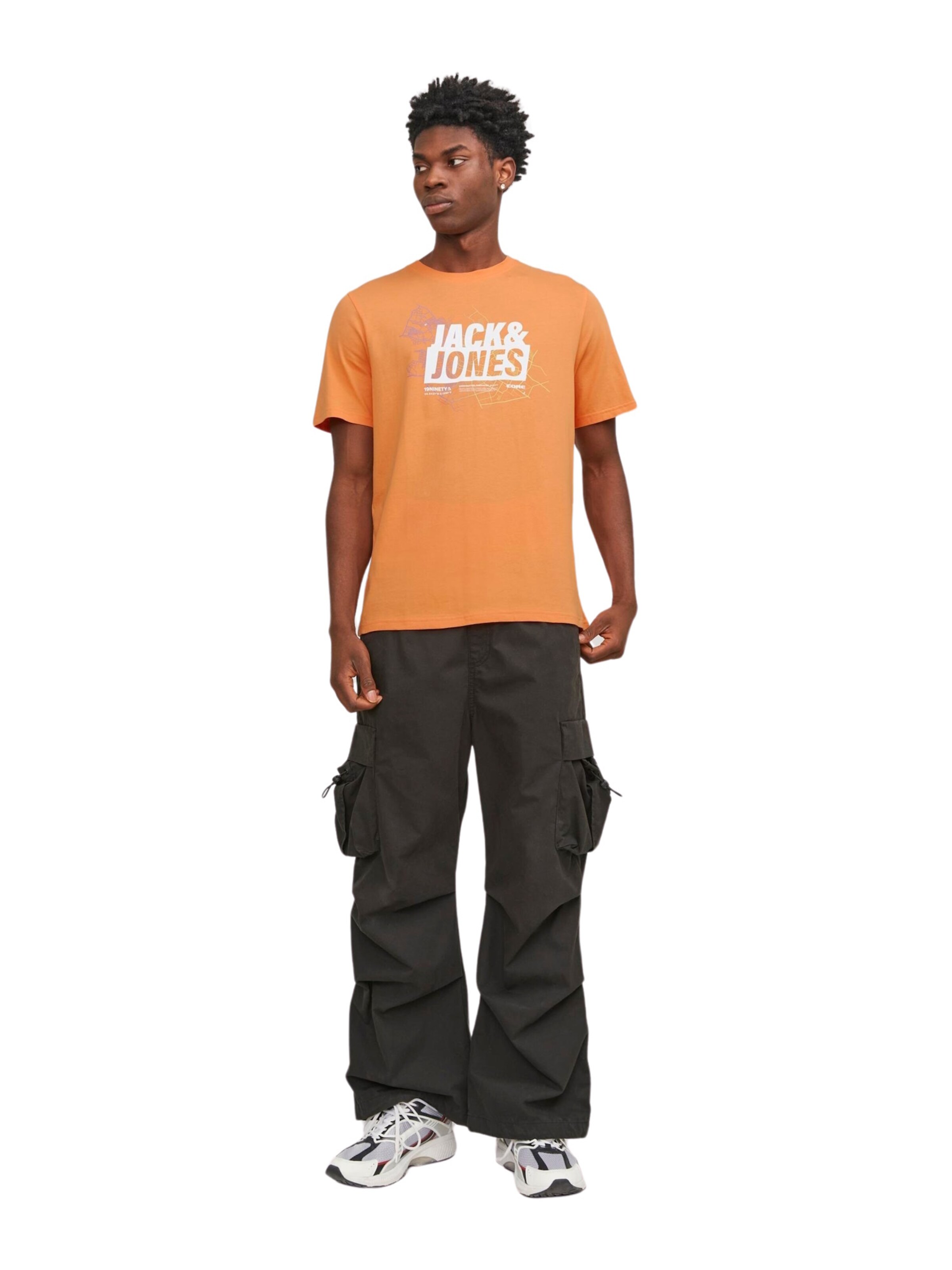 JACK & JONES Shirt 'Map' in Oranje: voorkant