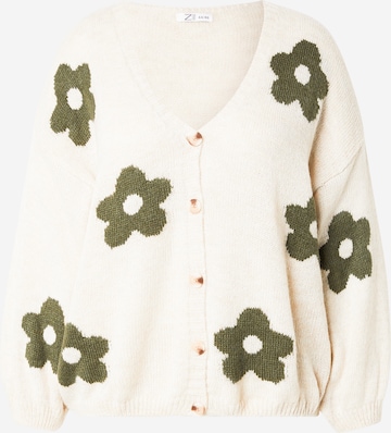 Z-OneKardigan 'Fl44ower' - siva boja: prednji dio