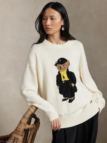 Pull-over Polo Ralph Lauren en beige : devant