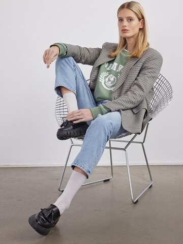 BEARTH Sweatshirt 'College-Print Bio-Baumwoll-Mix' in Green
