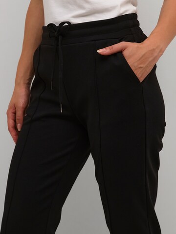 CULTURE Regular Trousers with creases 'Eloise' in Black
