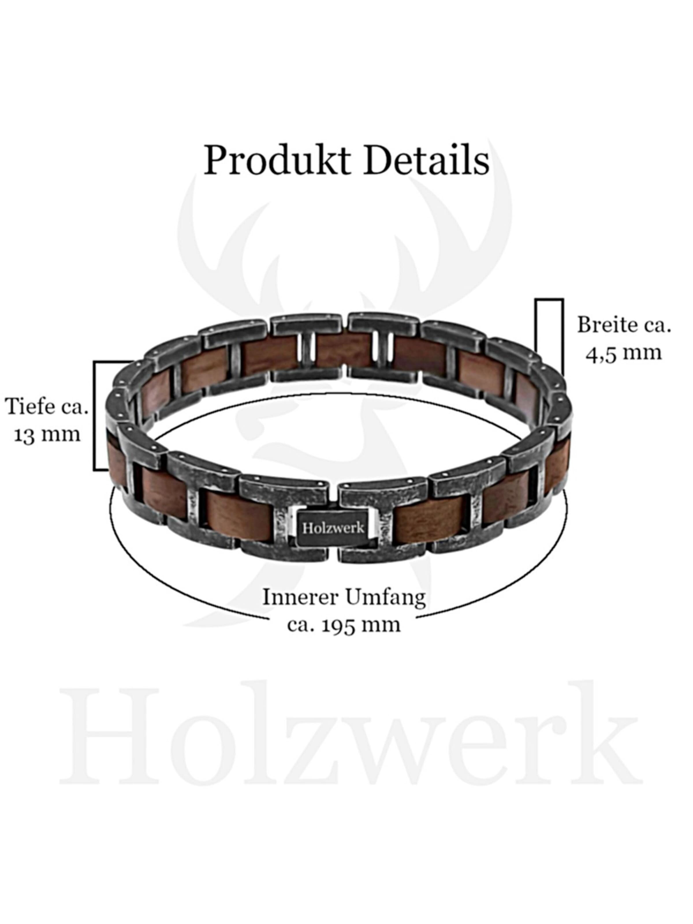 Bracelet 'MASCHSEE' Holzwerk en gris