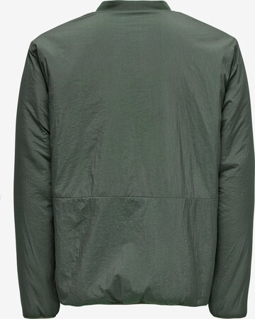 Only & Sons Fleece Jacket 'Sawyer' in Green