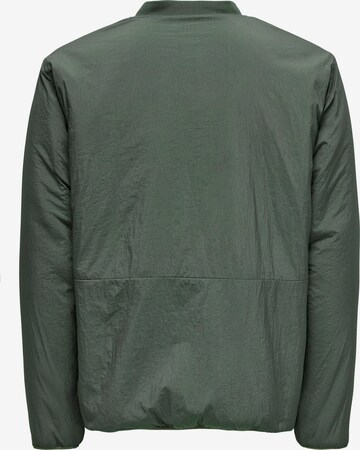 Only & Sons Fleece jas 'Sawyer' in Groen