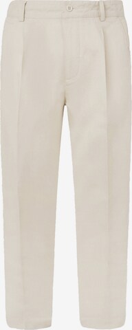 Pepe Jeans Pleat-Front Pants in Beige: front