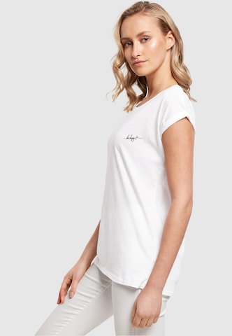 Merchcode T-Shirt 'Be Happy' in Weiß
