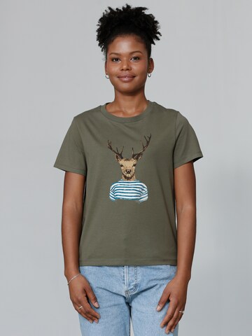 Watapparel Shirt 'Hirsch' in Groen: voorkant