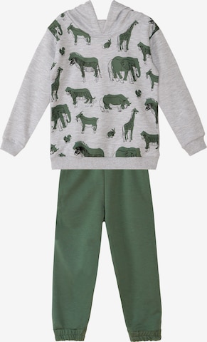 Denokids Trainingsanzug 'LMG Animals' in Grau: Vorderseite